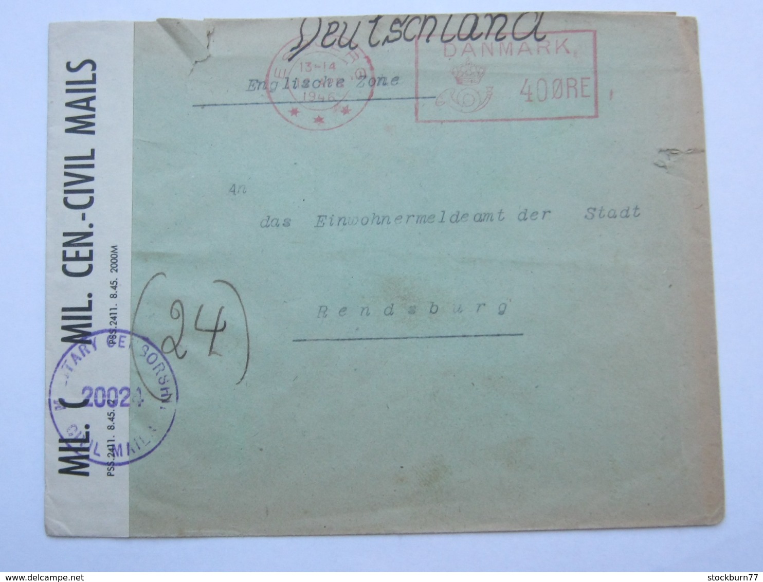 1946 , Internierten Lager OXBOL ( Dänemark)  Brief Aus Dem Lager Nach Rendsburg Mit Zensur - Sonstige & Ohne Zuordnung