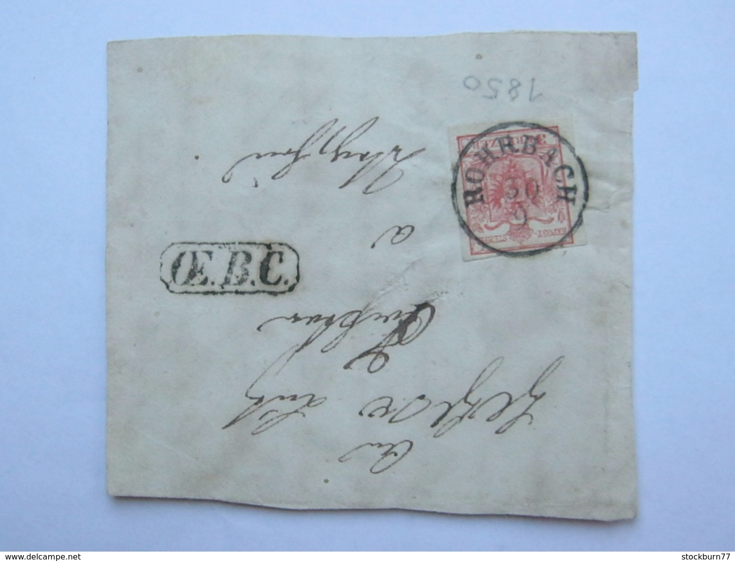 1850 , ROHRBACH  , Klarer Stempel   Auf Briefausschnitt - Briefe U. Dokumente