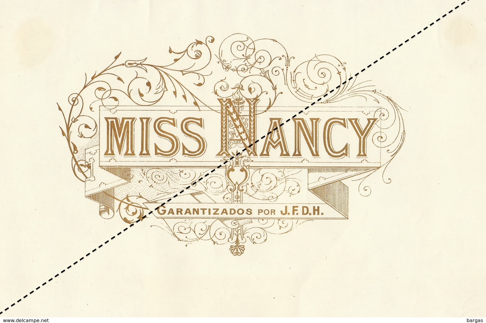 1893-1894 Grande étiquette Boite à Cigare Havane MISS NANCY - Etichette