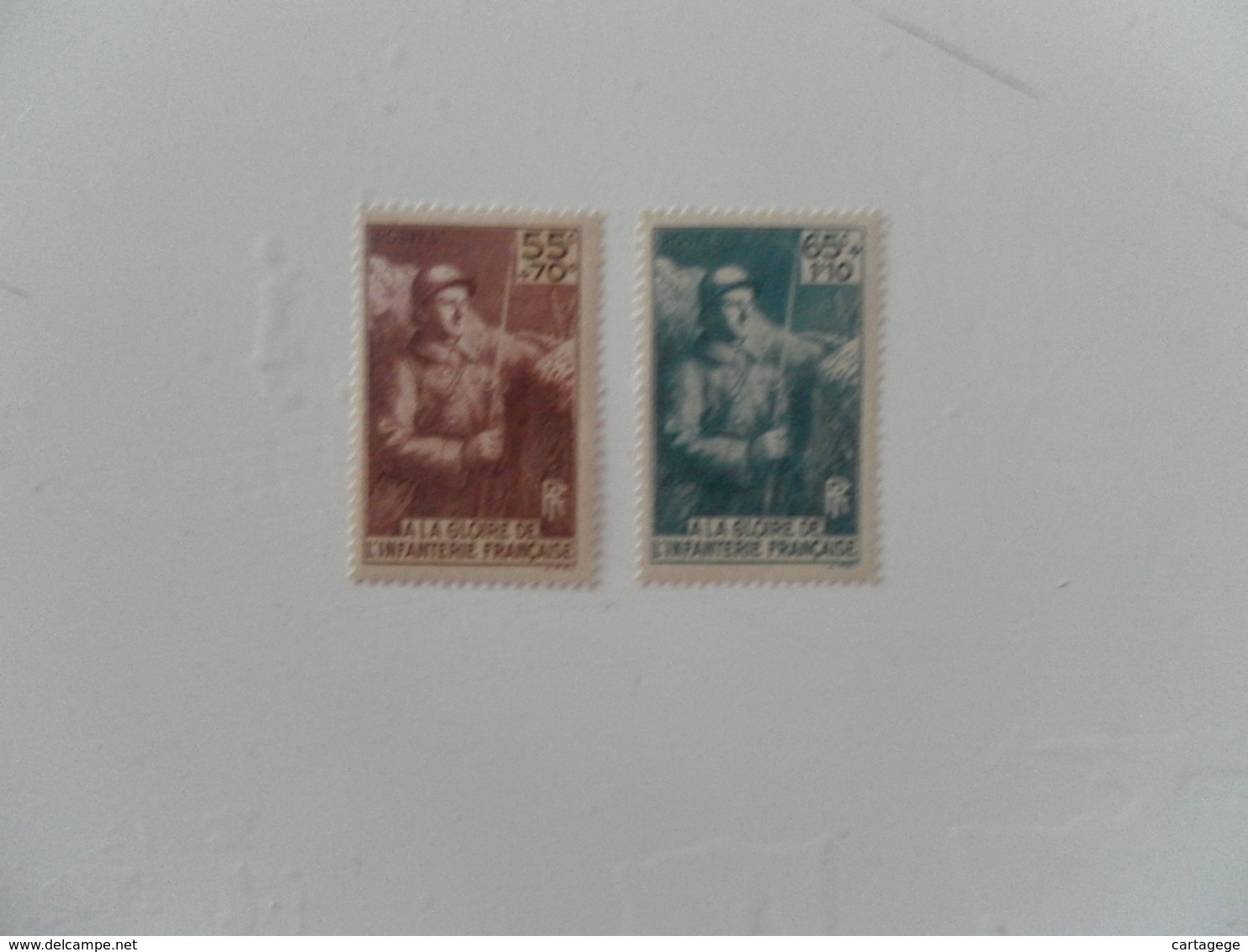 FRANCE  YT386/387 MONUMENT POUR L'INFANTERIE** - Unused Stamps