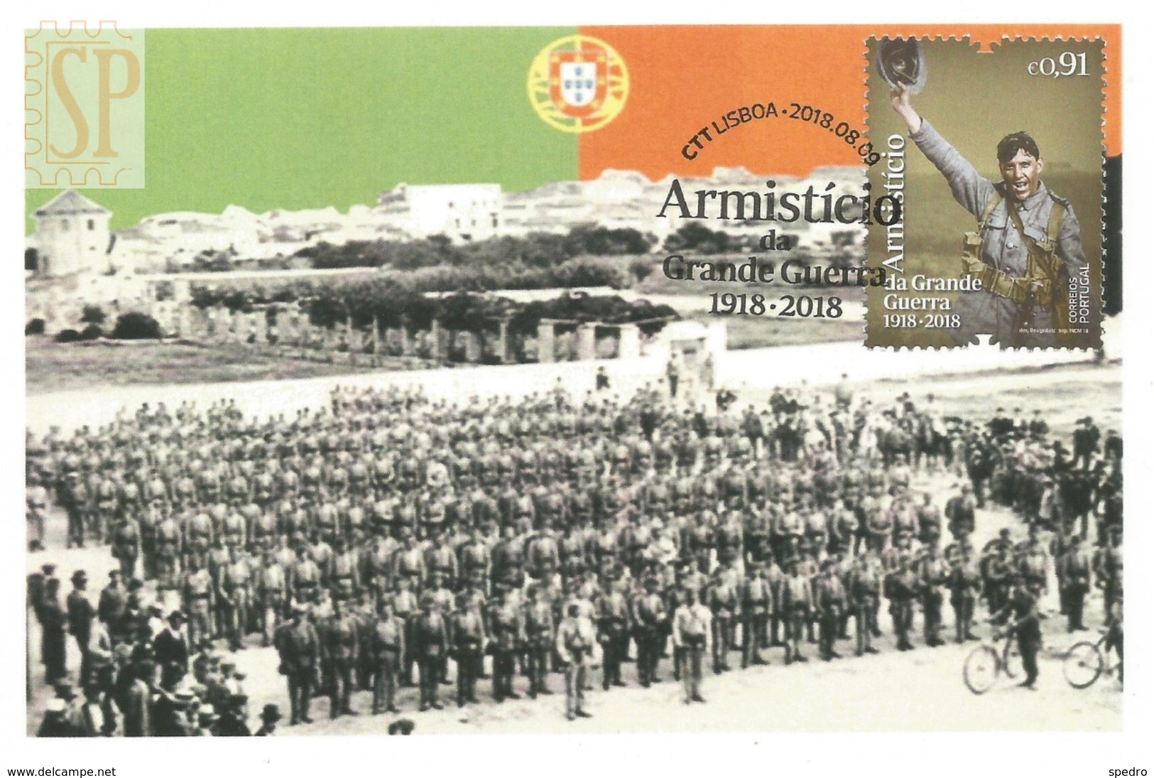 1st World War WW1 Portugal Postal Máximo Armistício Grande Guerra 1918 2018 Maximum Maxicard Erster Weltkrieg Armistice - Cartes-maximum (CM)