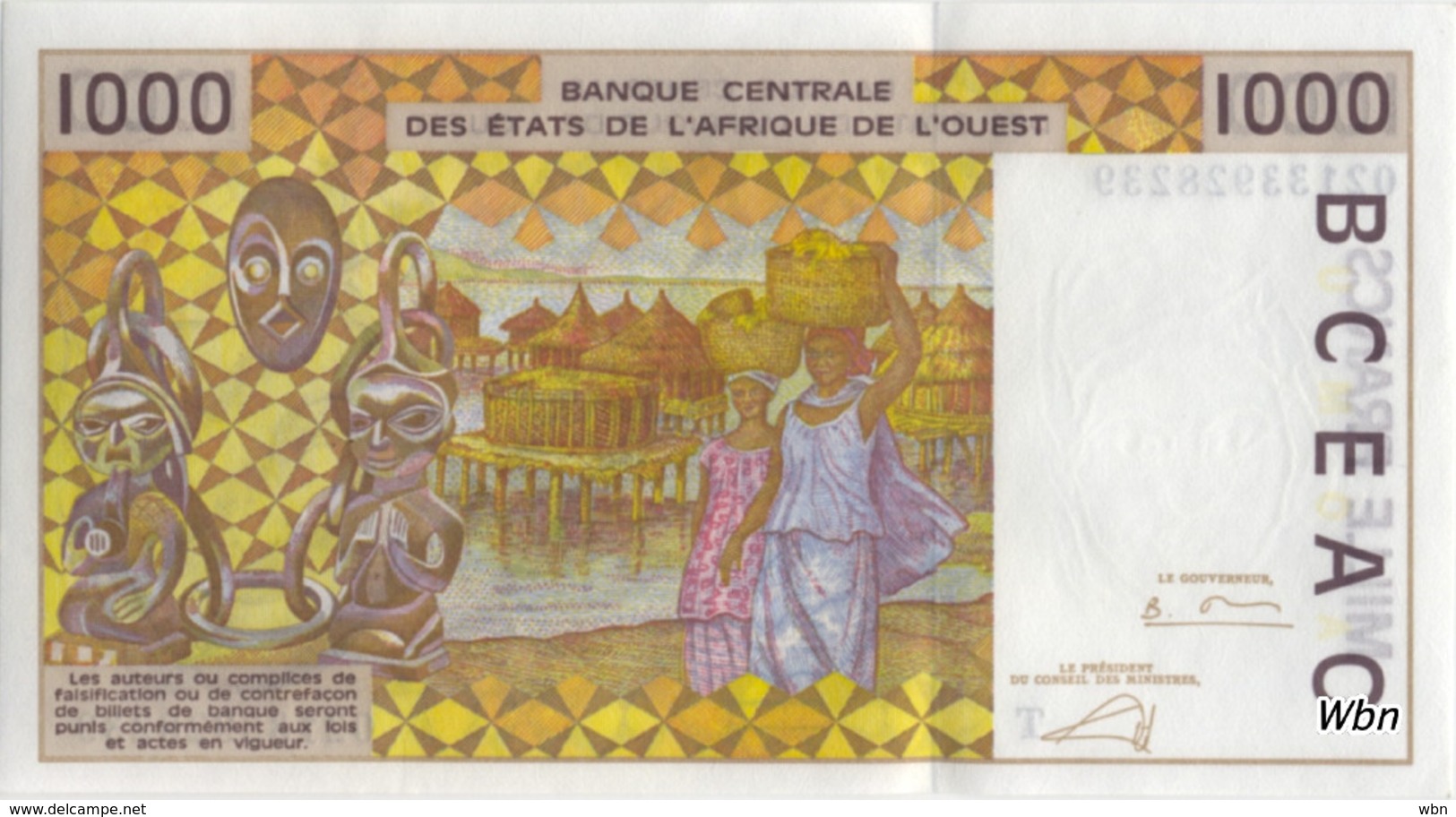 Togo 1000 Francs (P811T) Letter T 2002 Sign.31 -UNC - Togo