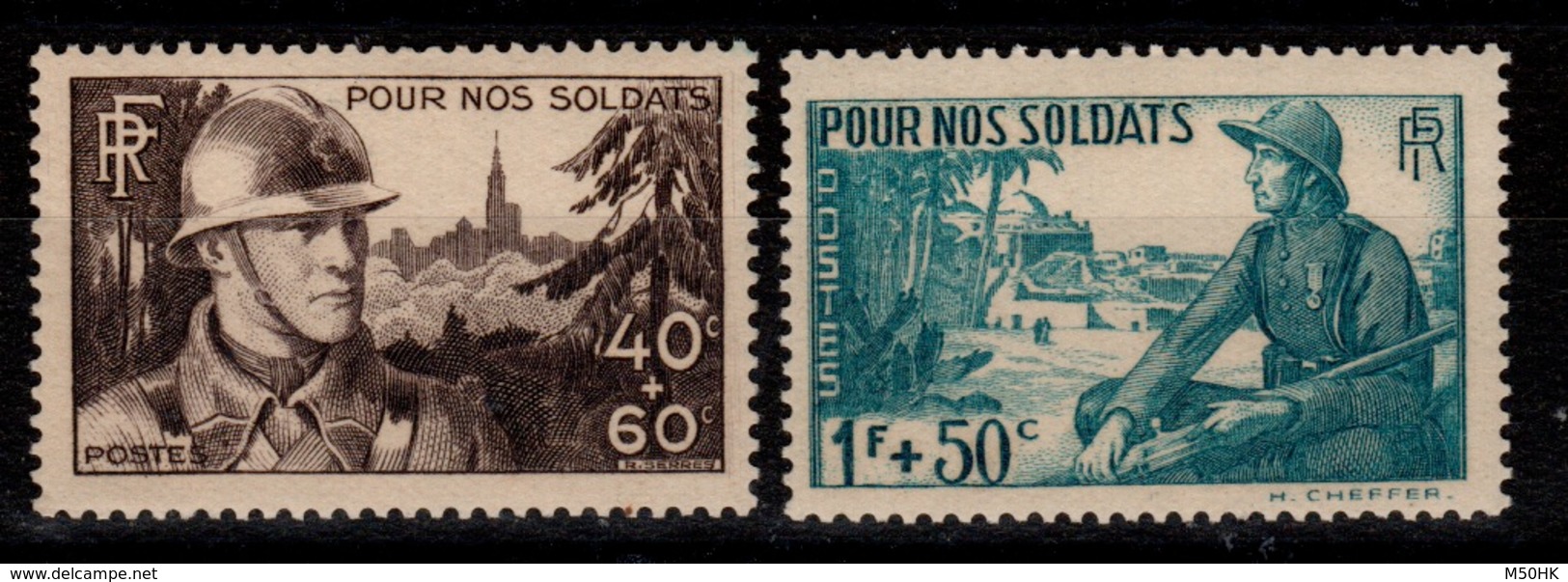 YV 451 / 452 N** Soldats Cote 12 Euros - Neufs