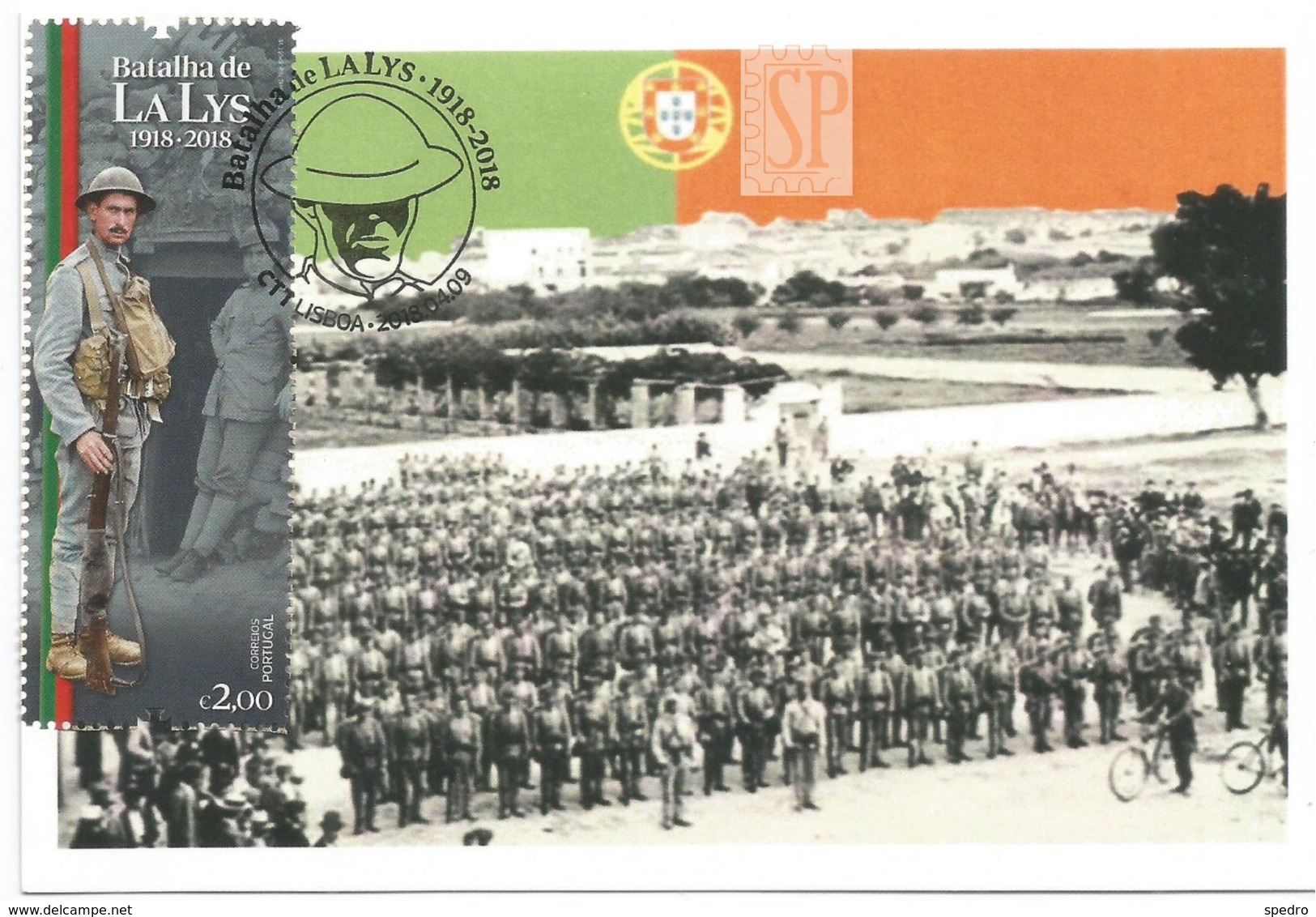 1st World War WW1 Portugal Postal Máximo Batalha De La Lys 1918 2018 Maximum Maxicard Première Guerre Mondiale - Guerre Mondiale (Première)