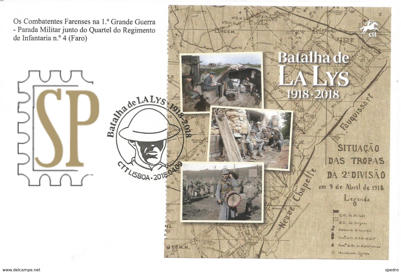 1st World War WW1 Portugal Postal Máximo Batalha De La Lys 1918 2018 Maximum Maxicard Première Guerre Mondiale - Guerre Mondiale (Première)