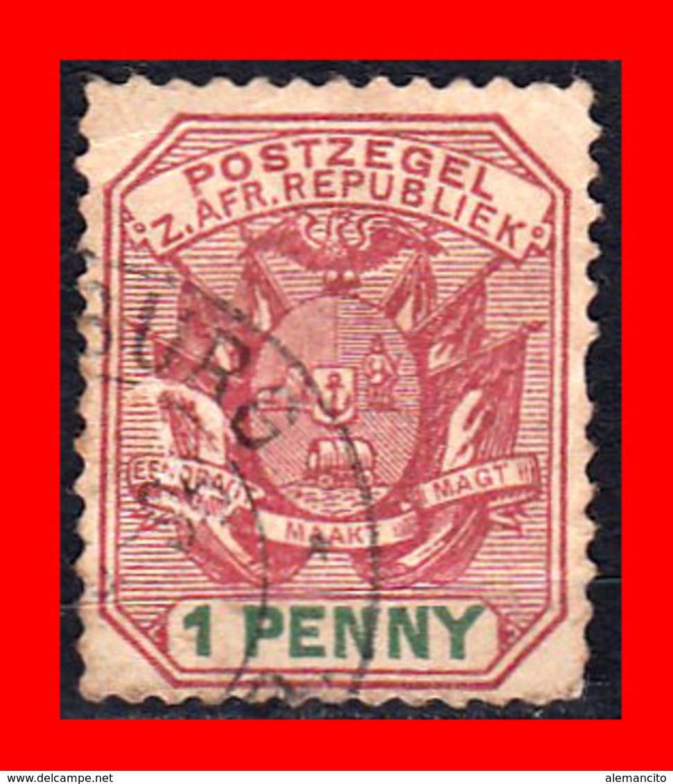 SUID AFRICA SELLO AÑO 1900 1 PENNY SUDÁFRICA TRANSVAAL - Oficiales