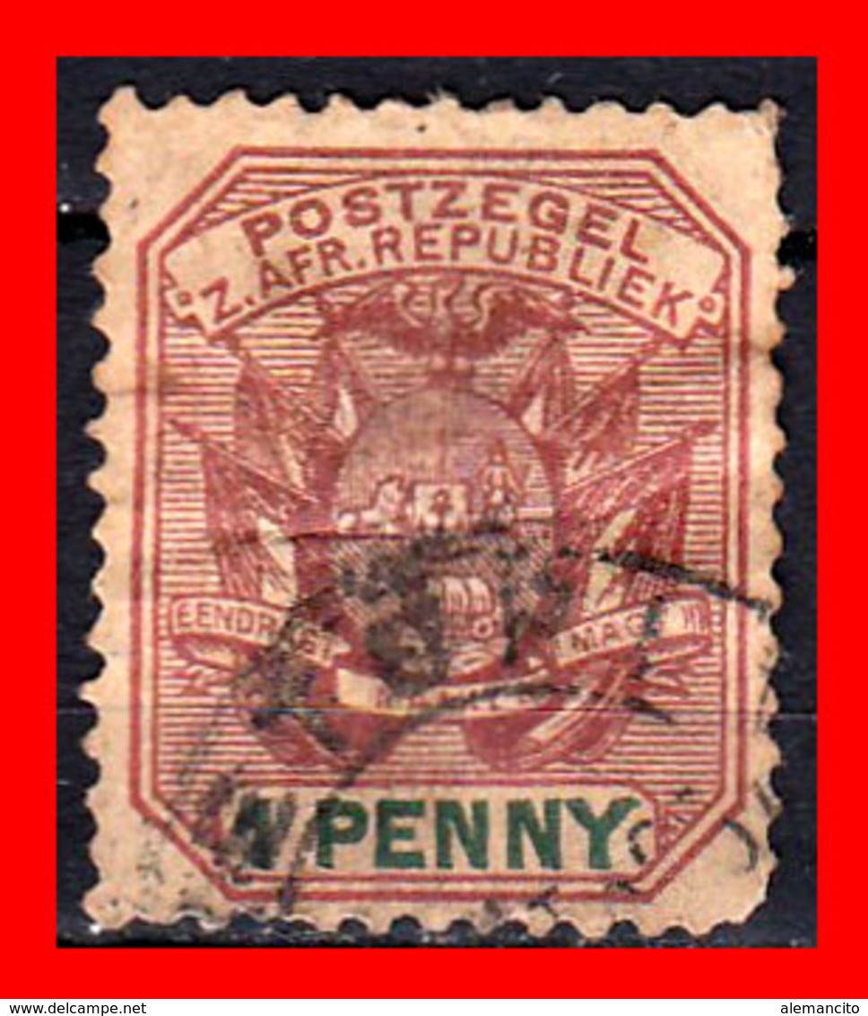 SUID AFRICA SELLO AÑO 1900 1 PENNY SUDÁFRICA TRANSVAAL - Oficiales