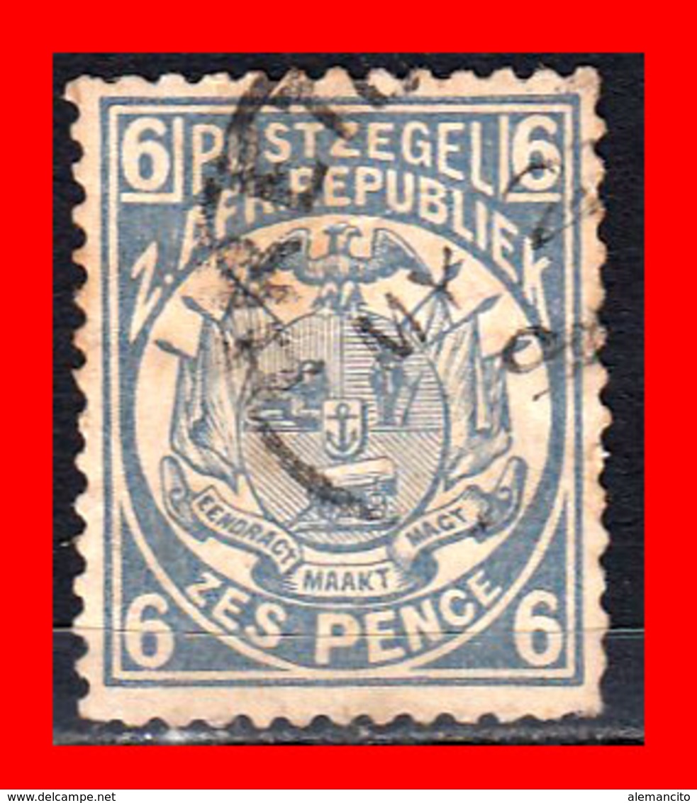 SUID AFRICA SELLO AÑO 1900 6 PENNY SUDÁFRICA TRANSVAAL - Oficiales