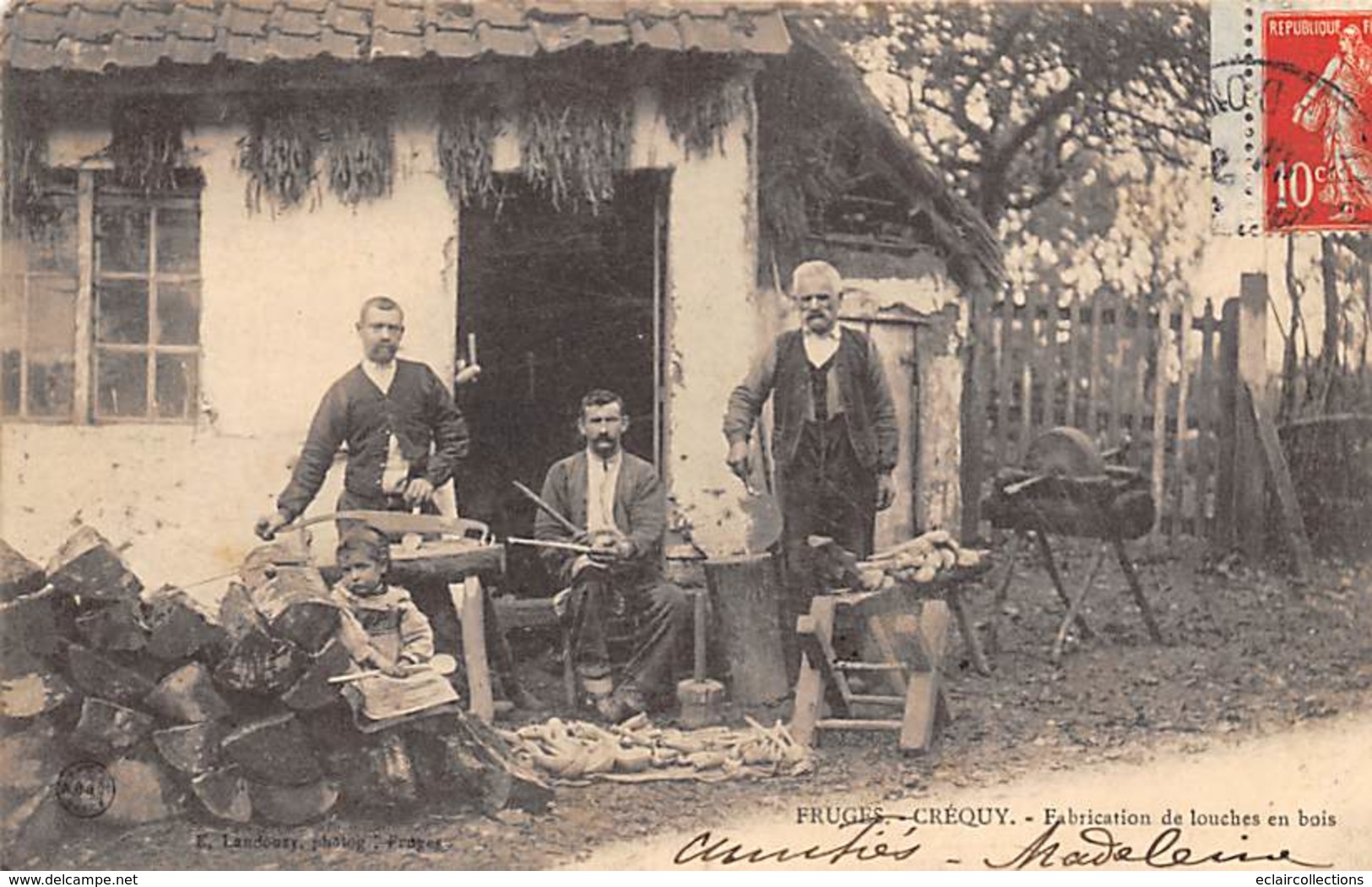 Fruges - Créquy       62 .               Fabrication De Louches En Bois.    (voir Scan) - Autres & Non Classés