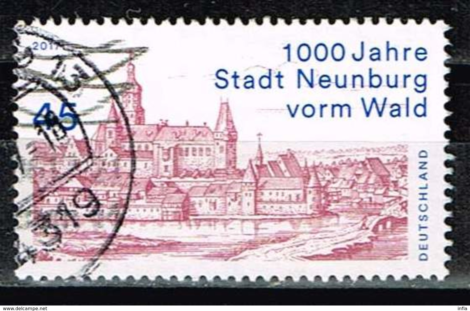 Bund 2017, Michel# 3290 O 1000 Jahre Stadt Neunburg Vorm Wald - Gebraucht