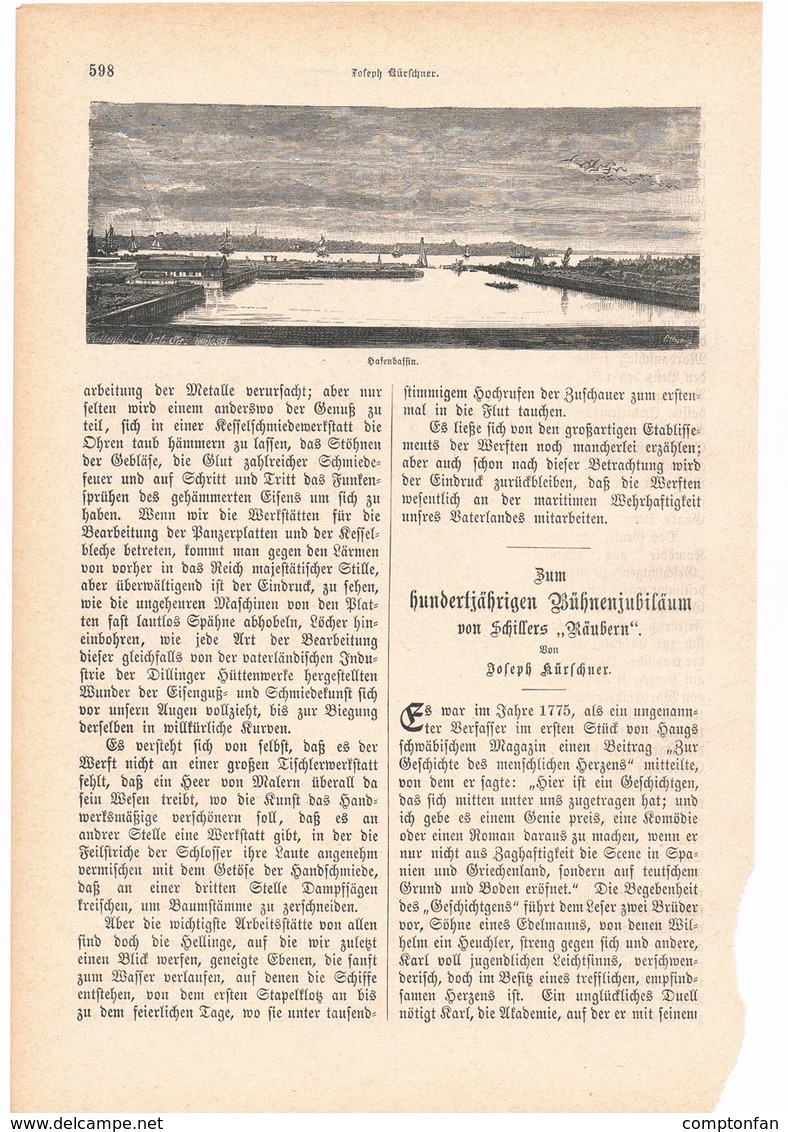 A102 195 Werften Der Reichs-Kriegsmarine 1 Artikel Mit 3 Bildern Von 1882 !! - Sonstige & Ohne Zuordnung