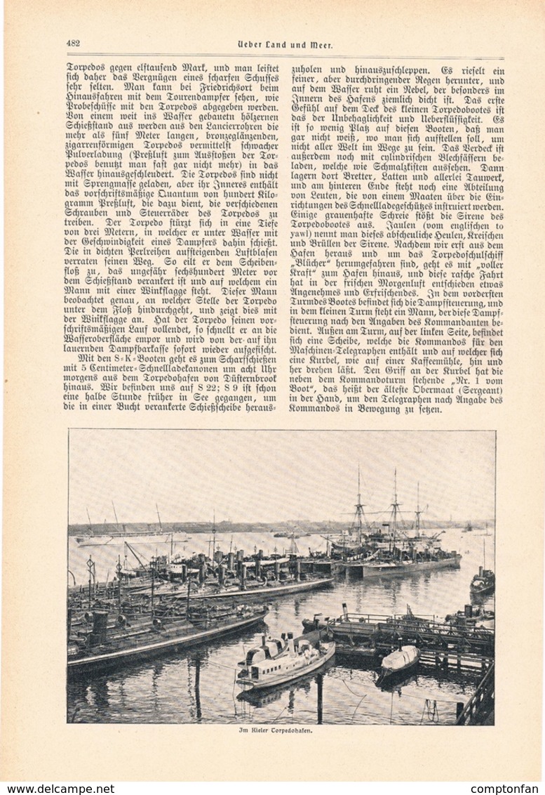 A102 198 Torpedoboot Kiel 1 Artikel Mit 4 Bildern Von 1902 !! - Police & Military