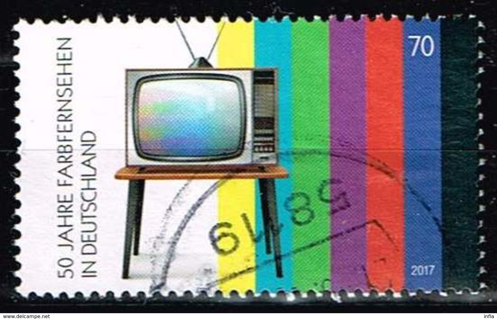 Bund 2017, Michel# 3329 O 50 Jahre Farbfernsehen - Used Stamps
