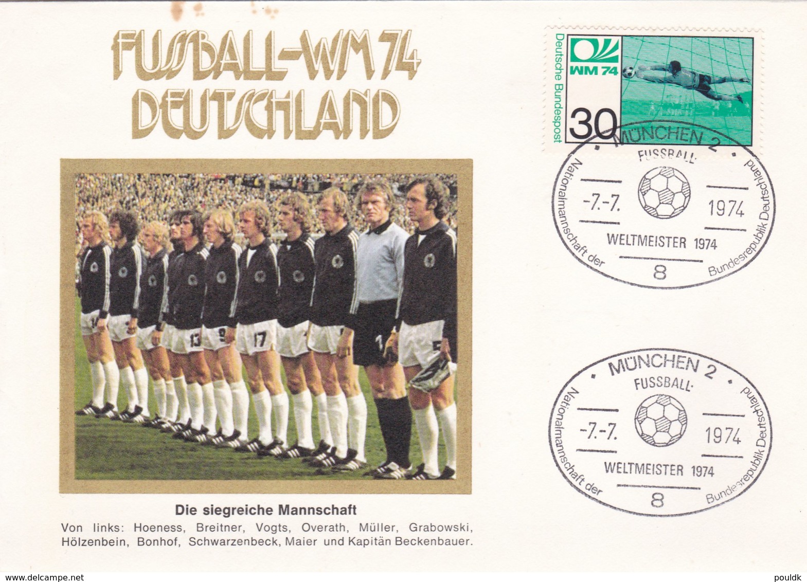 Germany Cover 1974 FIFA World Cup Football Germany - München Germany World Champion - Stain In Top Of Cover (G99-1) - 1974 – Germania Ovest