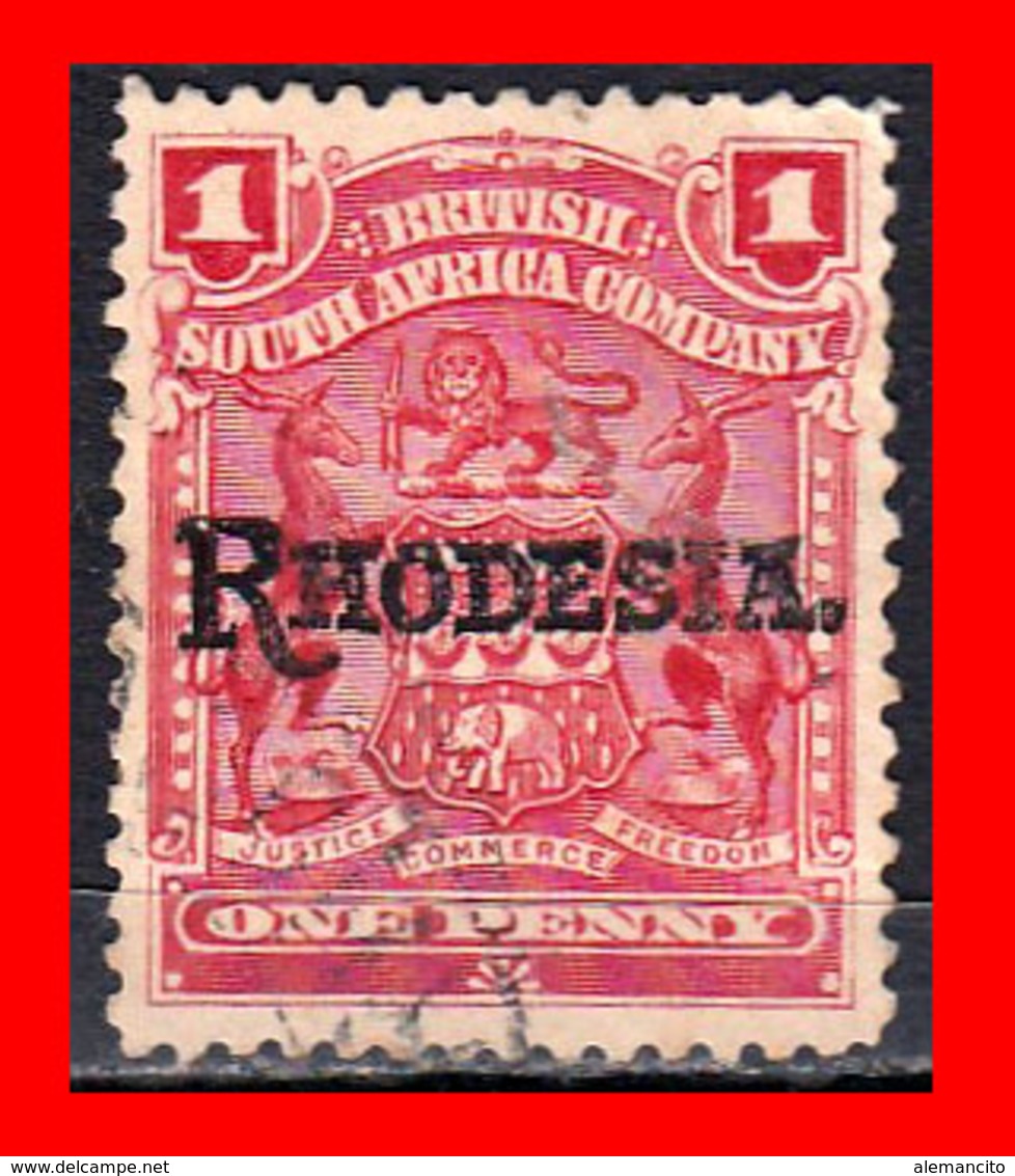 RHODESIA 1909 SOUTH AFRICA  POSTAGE 1 PENNY  STAMP POSTZEGEL Z. AFR. - Dienstzegels