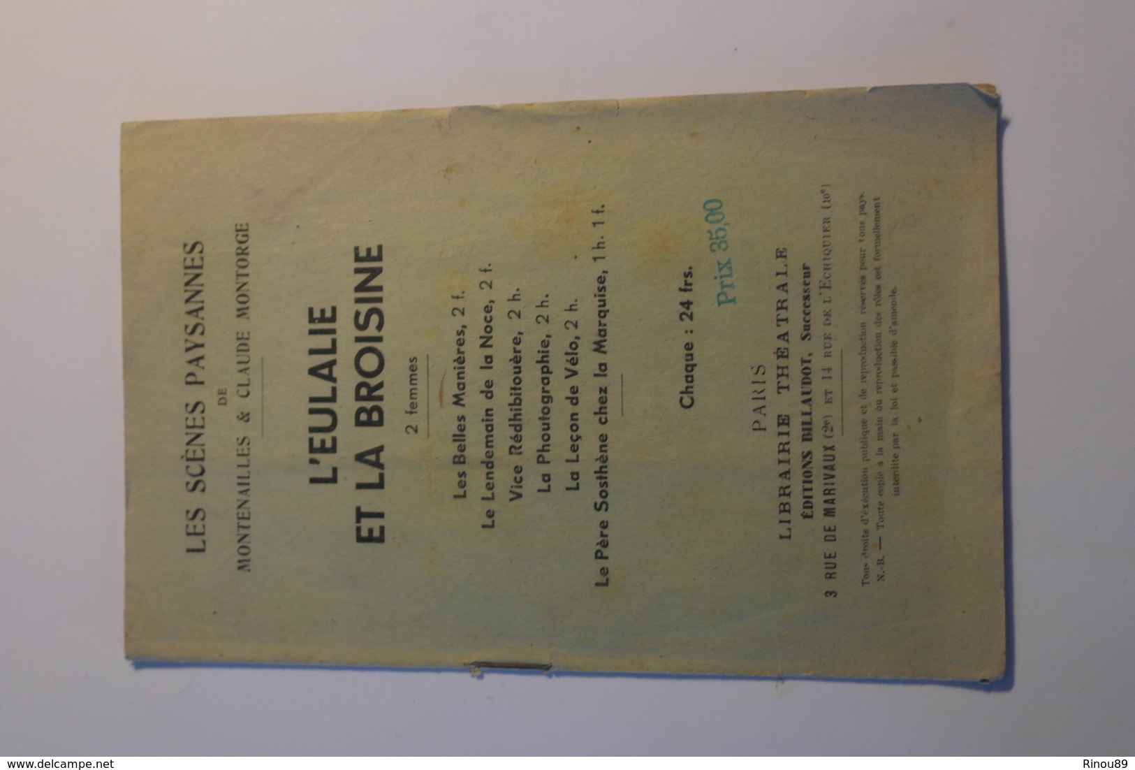 LES SCENES PAYSANNES DE MONTENAILLES ET CLAUDE MONTORGE - L'Eulalie Et La Broisine - French Authors