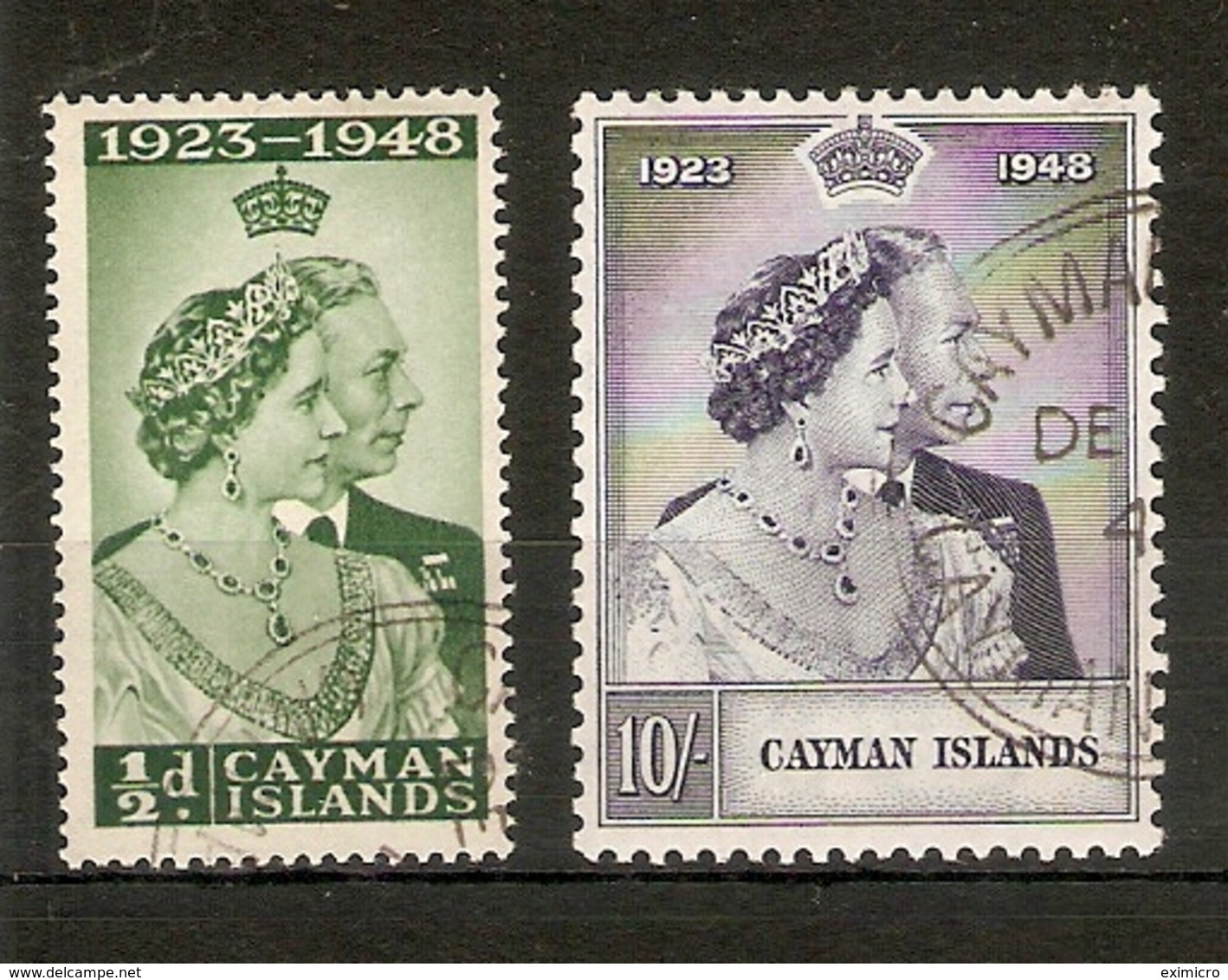 CAYMAN ISLANDS 1948 SILVER WEDDING SET FINE USED Cat £36 - Iles Caïmans