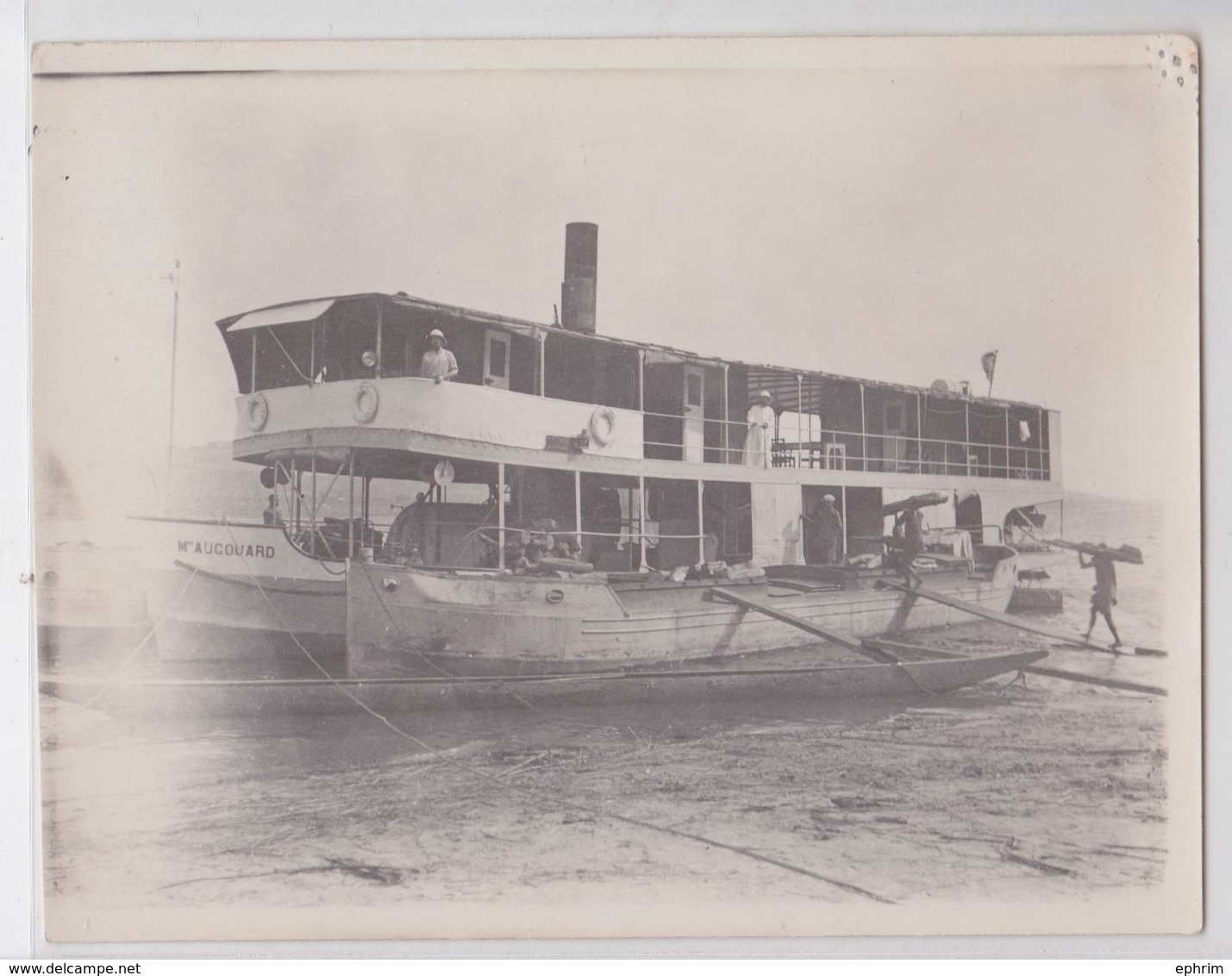 Congo Brazzaville - Photographie Ancienne Bateau à Vapeur Aucouard - Brazzaville