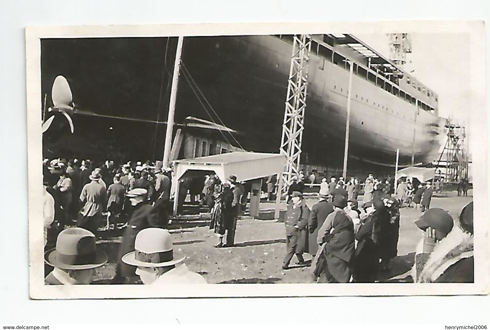 Photographie Lancement Bateau  Photo 6,7x11,2cm Env , La Ciotat ? - Bateaux