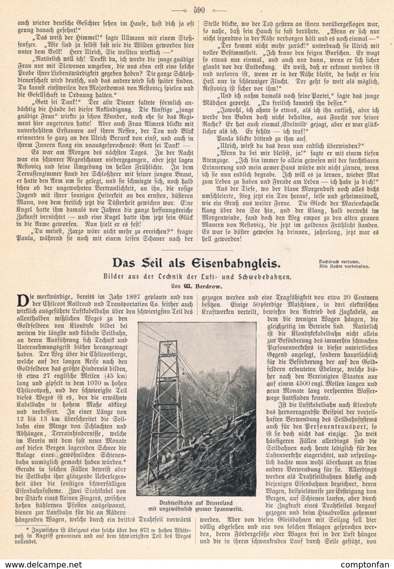 A102 213 Technik Der Luft- Und Schwebebahnen 1 Artikel Mit 5 Bildern Von 1901 !! - Auto & Verkehr