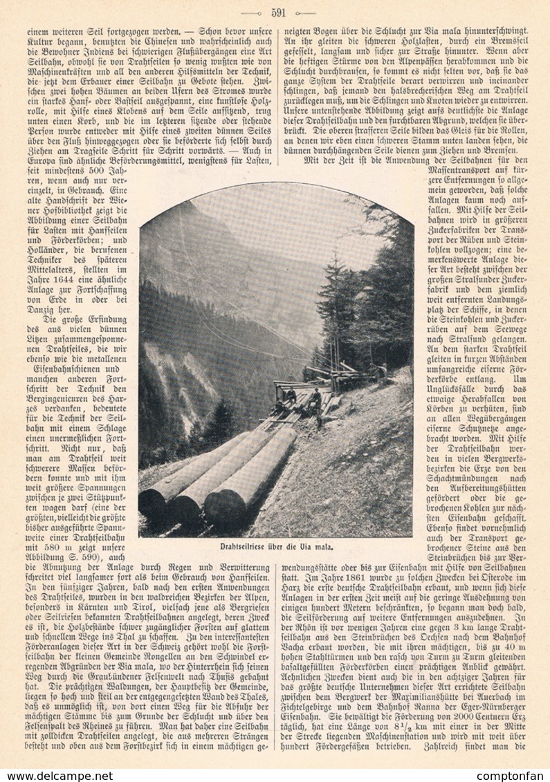 A102 213 Technik Der Luft- Und Schwebebahnen 1 Artikel Mit 5 Bildern Von 1901 !! - Automobile & Transport