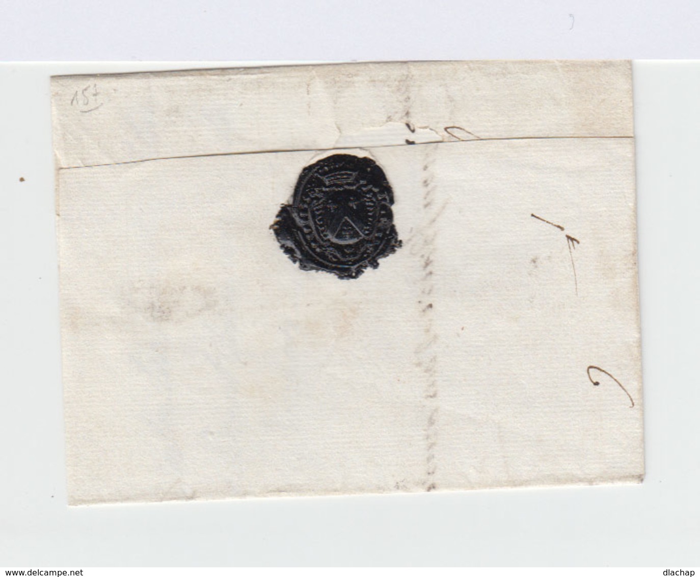 Sur Partie De Pli Cachet Linéaire Beaulieu. Taxe Manuscrite. Cachet De Cire. (1048x) - 1701-1800: Précurseurs XVIII