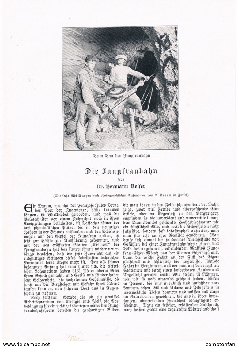 221 Jungfraubahn 1 Artikel Mit 6 Bildern Von 1905 !! - Eisenbahnverkehr