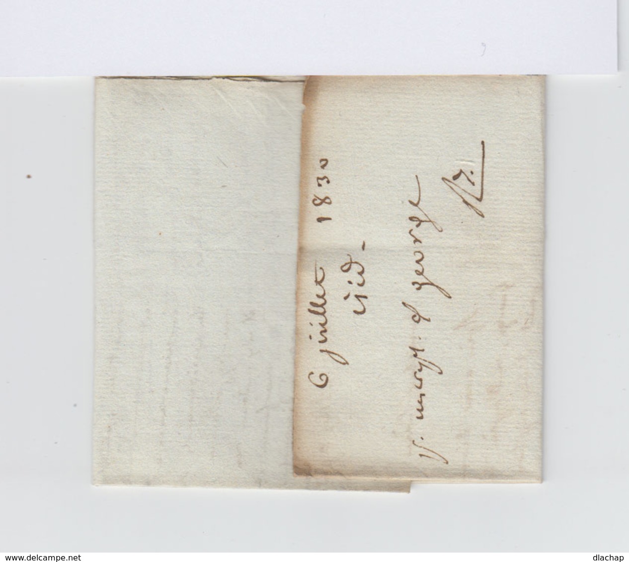 Sur Pli AC CAD Type 13 Alais 1830. Destination Sauve, Gard. Taxe Manuscrite. (1049x) - 1801-1848: Précurseurs XIX