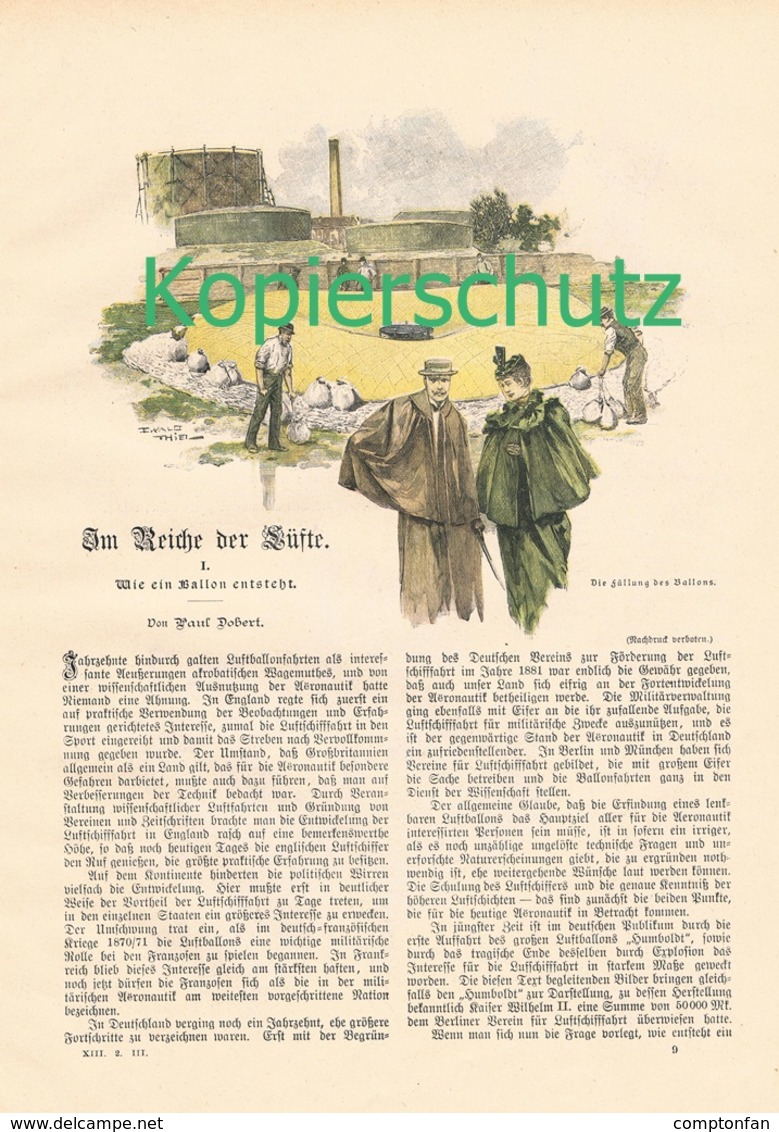 A102 228 Zeppelin Wie Ein Ballon Entsteht 1 Artikel Mit 8 Bildern Von 1894 !! - Autres & Non Classés