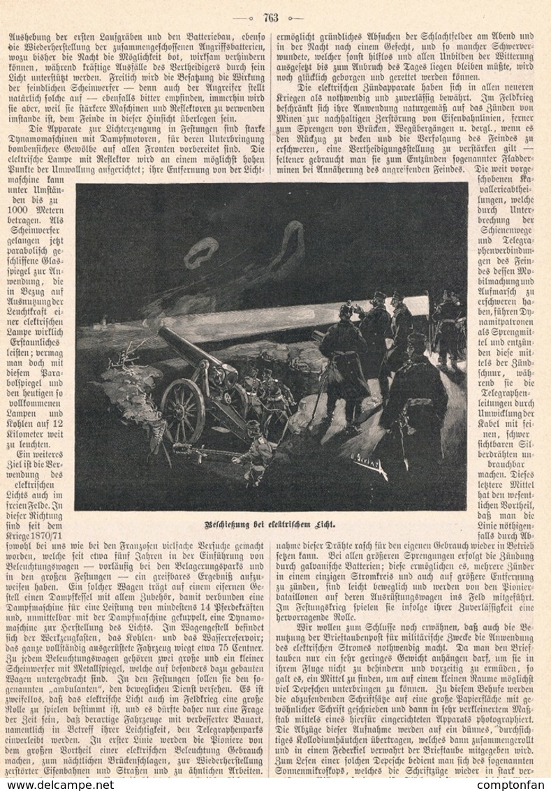 A102 229 Luftschiff Fesselballon Im Kriege 1 Artikel Mit 7 Bildern Von 1892 !! - Militär & Polizei