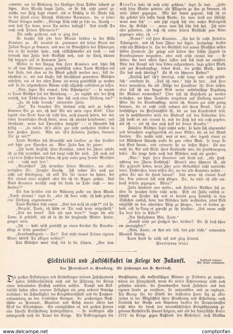 A102 229 Luftschiff Fesselballon Im Kriege 1 Artikel Mit 7 Bildern Von 1892 !! - Politie En Leger