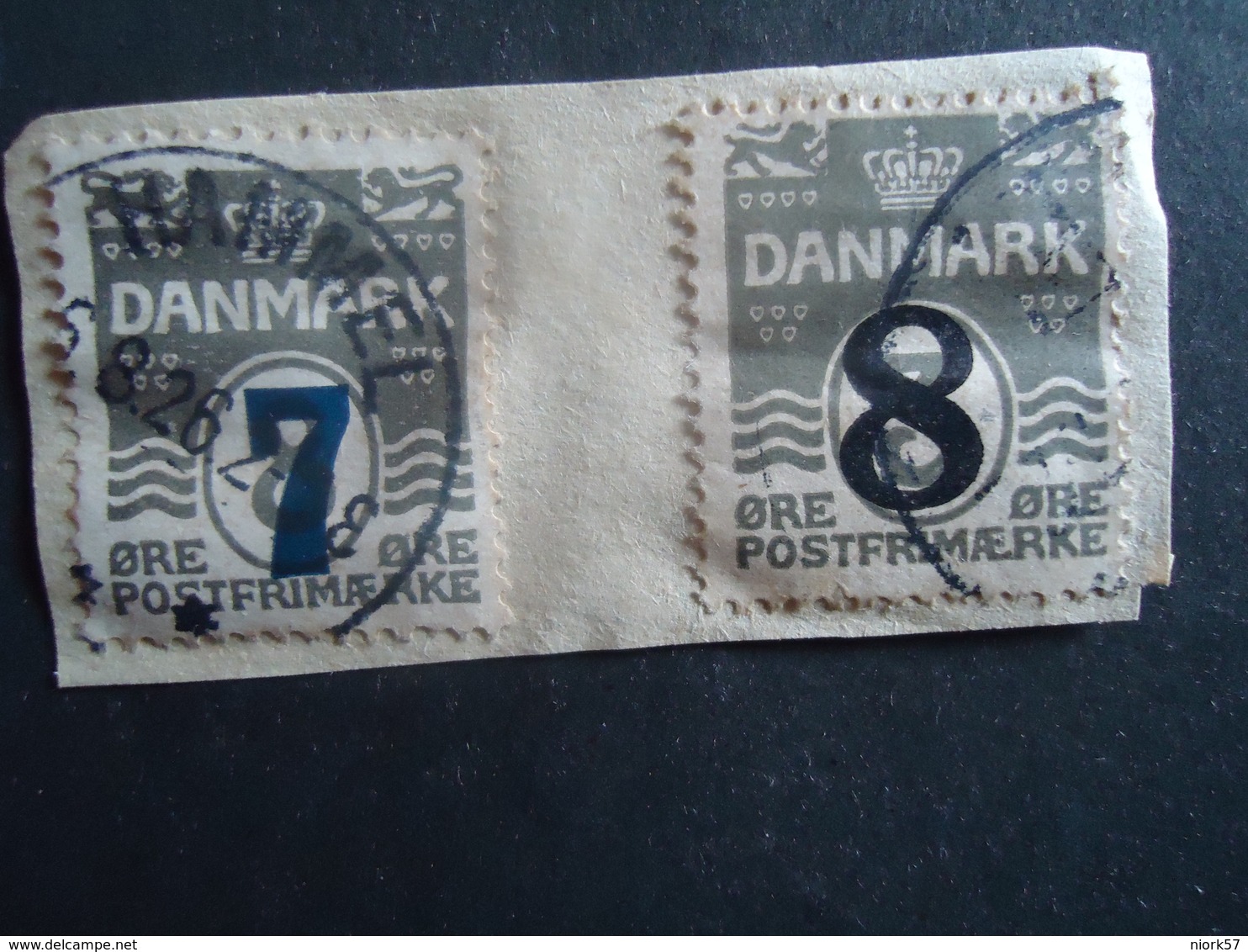 DENMARK   USED STAMPS ON PAPERS    OVERPRINT  7-8 - Autres & Non Classés
