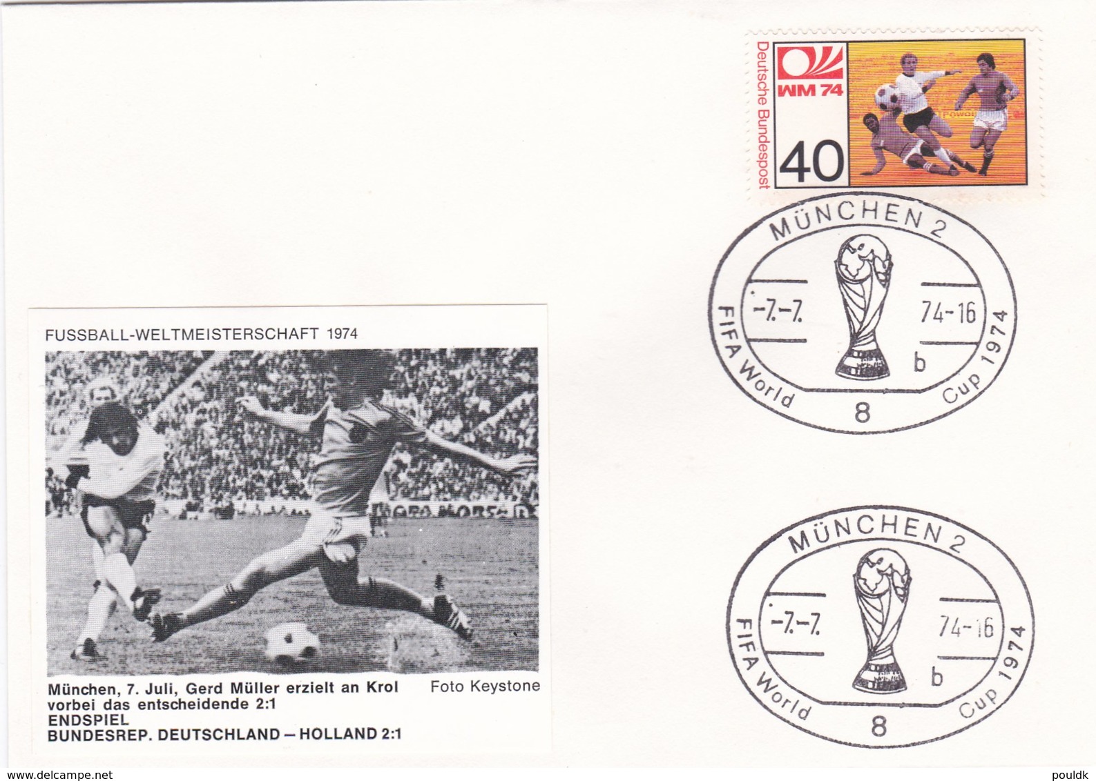 Germany Cover 1974 FIFA World Cup Football In Germany - München The Final Germany-Netherlands 2:1 (G99-2) - 1974 – Westdeutschland