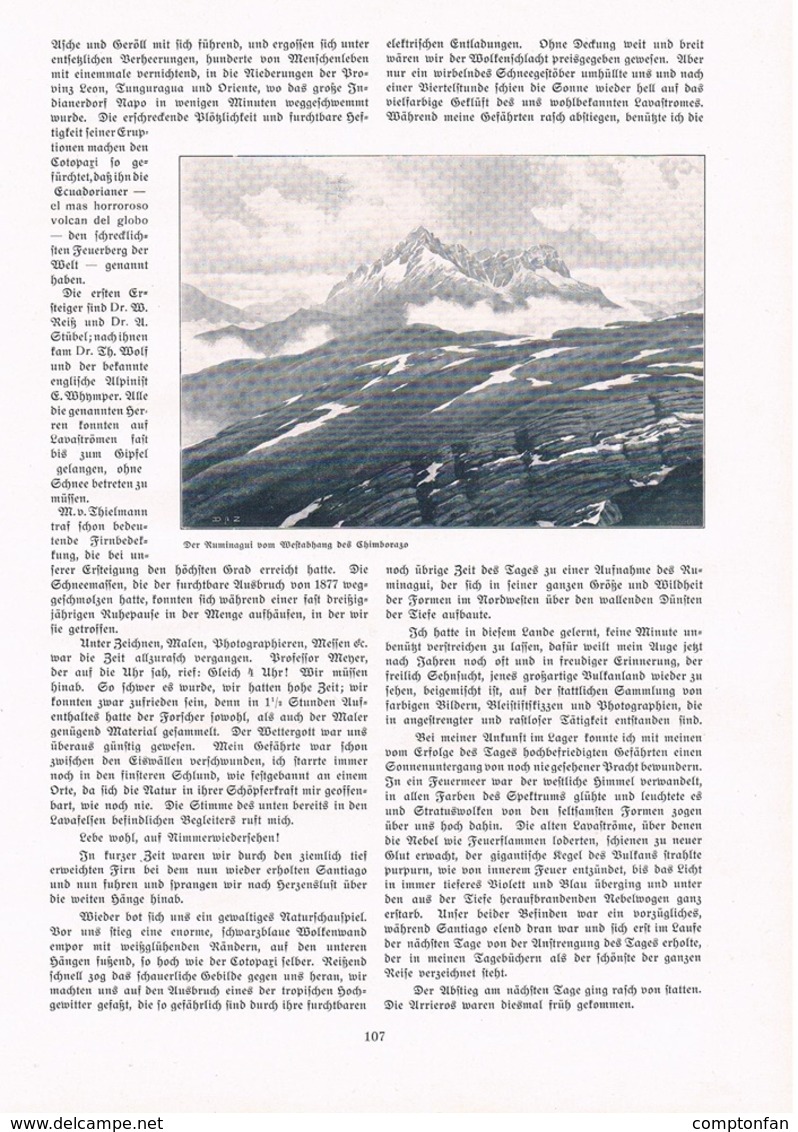 a102 238 Reschreiter Ecuador 3 Artikel mit Bildern und 6 Kunstblättern von 1907 !!