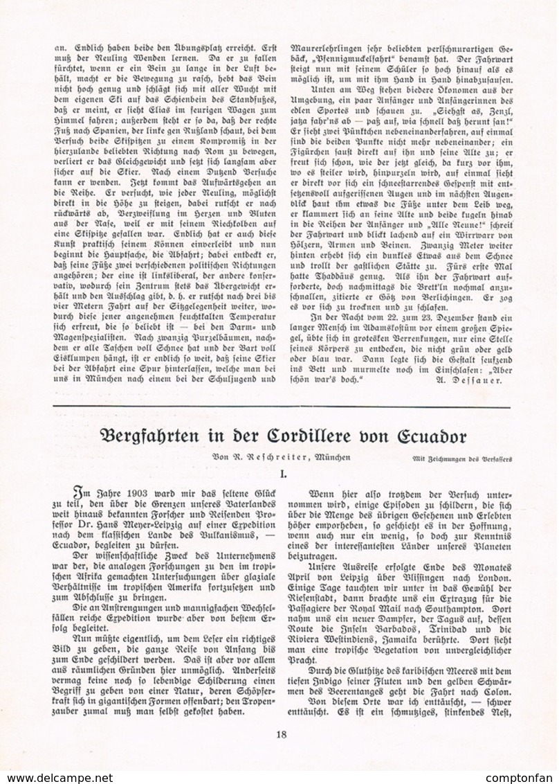 a102 238 Reschreiter Ecuador 3 Artikel mit Bildern und 6 Kunstblättern von 1907 !!