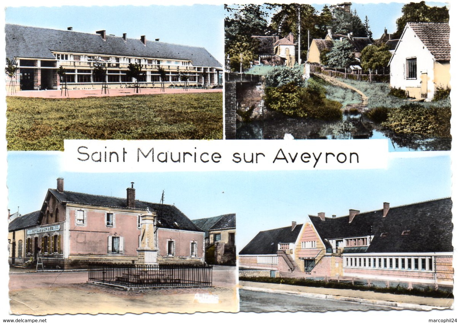 LOIRET - Dépt N° 45 = St MAURICE Sur AVEYRON 1962 = CPSM Edition ARTISTIC = LE GROUPE SCOLAIRE + HOTEL - Autres & Non Classés