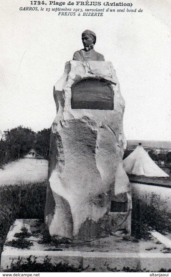 FRÉJUS- 8-  Plage, Aviation, Monument à Garros Survolant D'un Seul Bond De Fréjus à Bizerte. - Frejus