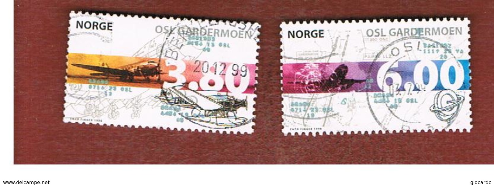 NORVEGIA (NORWAY) -   SG 1323.1324   -  1998  GARDERMOEN AIRPORT. OSLO      - USED° - Oblitérés