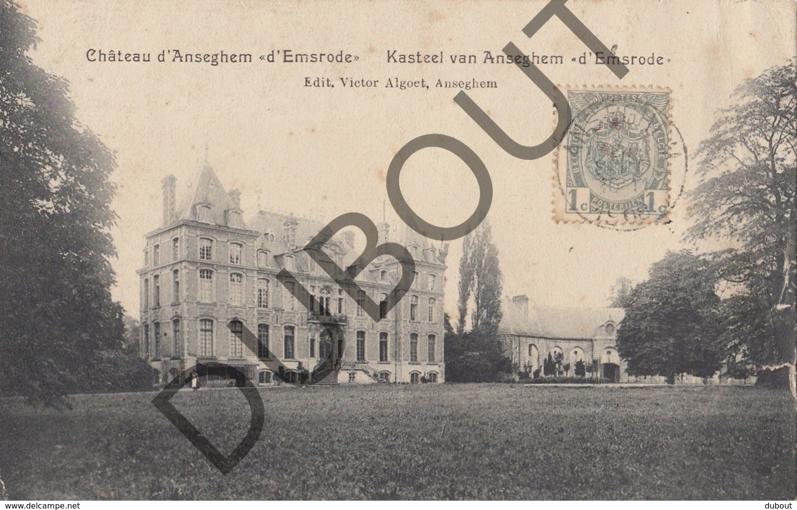 Postkaart-Carte Postale ANZEGEM Château D' Anseghem D'Emsrode - Kasteel Van Anzegem D'Emsrode 1908  (L11) - Anzegem
