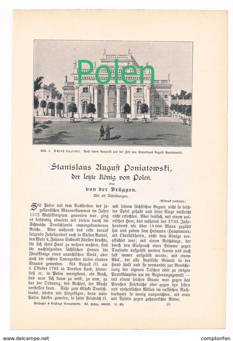 A102 246 Stanislaus Der Letzte König Von Polen Artikel Mit Bildern Von 1897 !! - Política Contemporánea