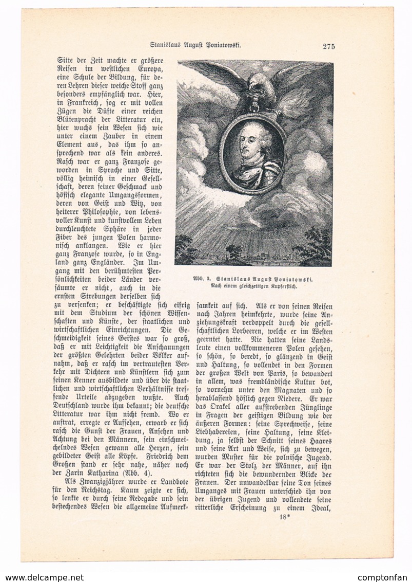 A102 246 Stanislaus Der Letzte König Von Polen Artikel Mit Bildern Von 1897 !! - Politique Contemporaine