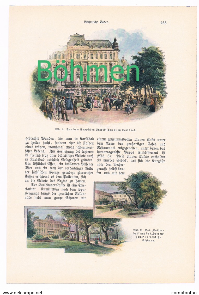 a102 248 Valdena Böhmische Bäder Böhmen Artikel mit 12 Bildern von 1897 !!