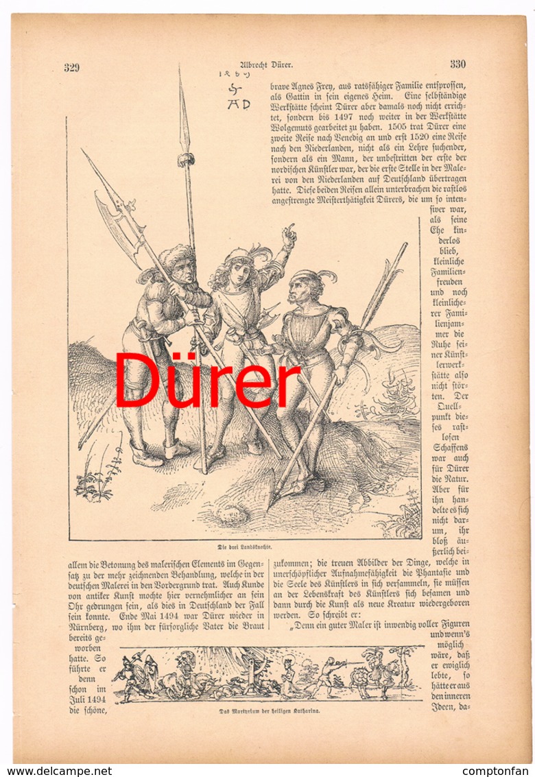 A102 250 Albrecht Dürer Artikel Mit 15 Bildern Von 1886 !! - Schilderijen &  Beeldhouwkunst