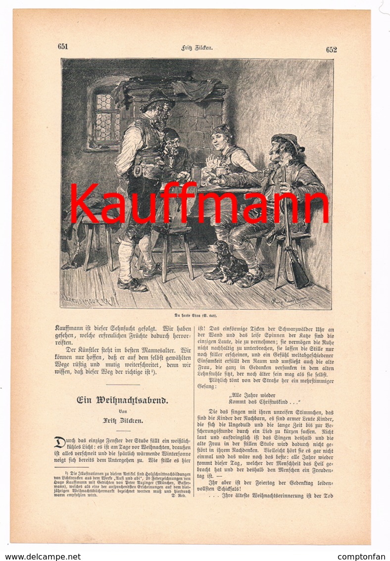 A102 251 Hugo Kauffmann Artikel Mit 10 Bildern Von 1887 !! - Schilderijen &  Beeldhouwkunst