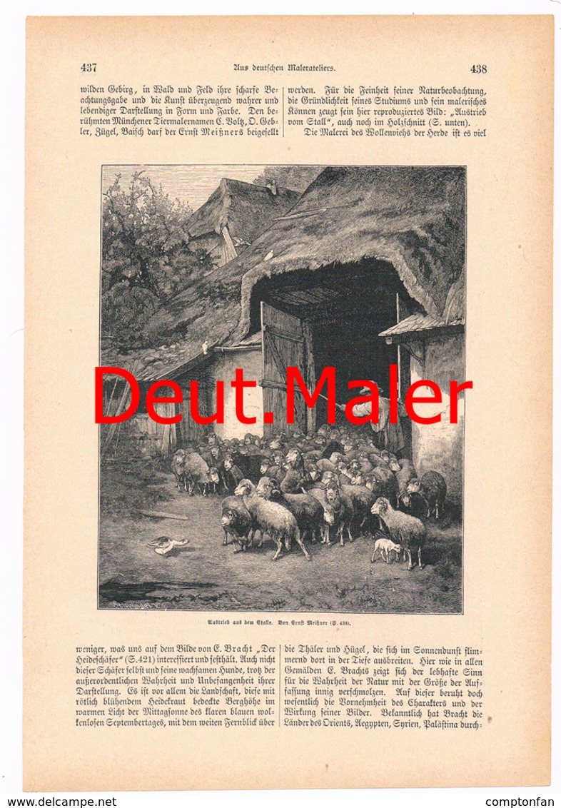 a102 253 Aus deutschen Malerateliers Artikel mit 17 Bildern von 1886 !!