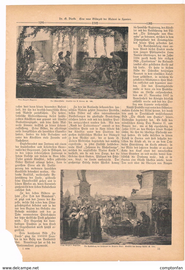 a102 254 Malerei in Spanien Artikel mit 18 Bildern von 1890 !!