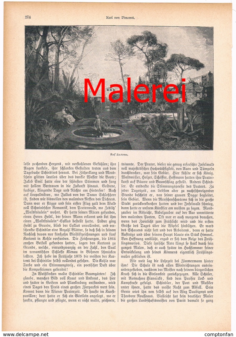 A102 255 Jakob Emil Schindler Österr.Maler Artikel Mit 6 Bildern Von 1894 !! - Pintura & Escultura