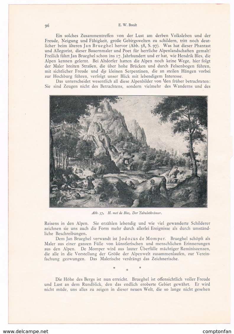 A102 256 E. W. Bredt Künstler Der Alpen 3 Artikel Mit Vielen Bildern 141 Seiten !! - Pittura & Scultura