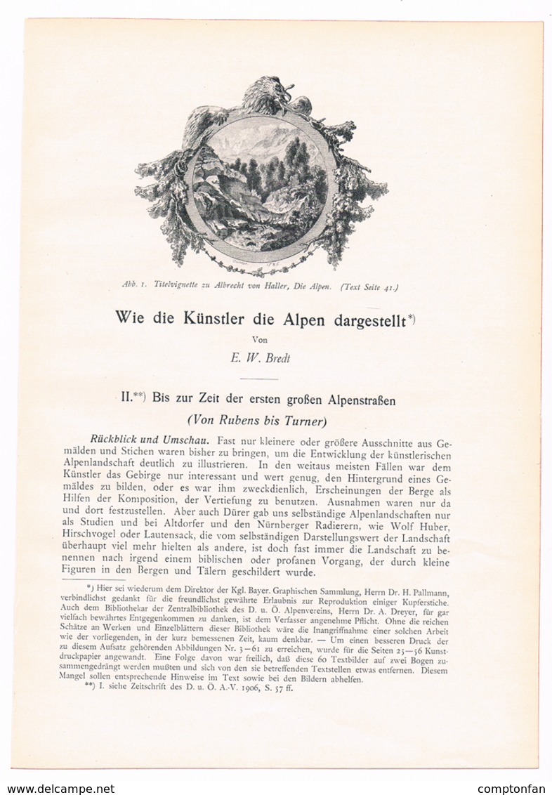 A102 256 E. W. Bredt Künstler Der Alpen 3 Artikel Mit Vielen Bildern 141 Seiten !! - Schilderijen &  Beeldhouwkunst