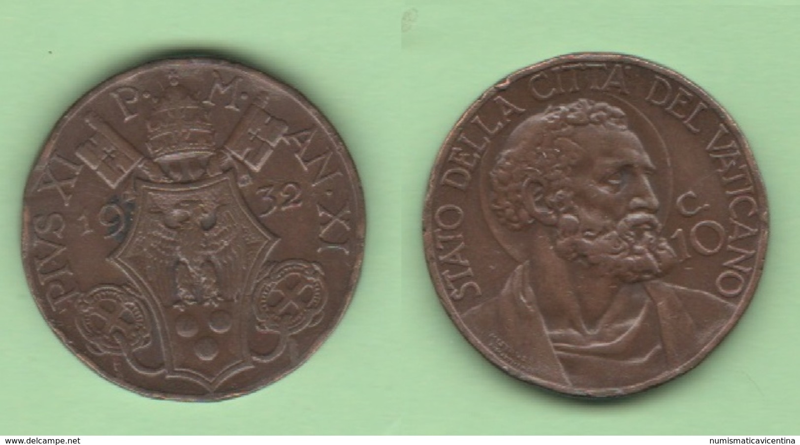 Vaticano 10 Centesimi 1932 Papa Pio XI - Vatican